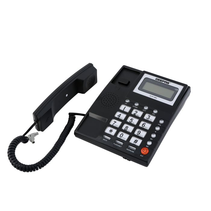 Geepas Caller ID Telephone With 3 Mode IID Lock - Recording 15 Out & 50 Incoming Calls With Auto Redial | Hands-Free Calling, 16 Ringtone & Local Area Code Setting | 6 Months Warranty