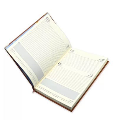 FIS 2023 Diary A4 PU Arabic/English 1-Side Padded Gold Corner Brown - FSDI48AEPG23BR