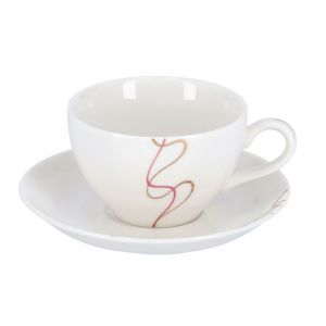 Royalford 12Pcs Round Cup & Saucer Set - Porcelain - White