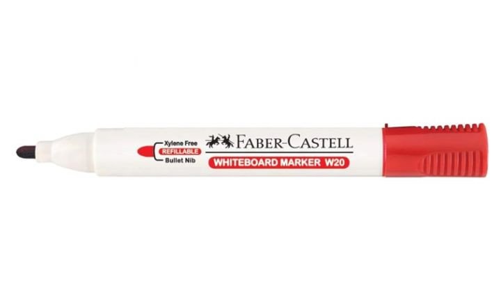 Faber Castell W20 Whiteboard Marker Bullet Tip - Red (pkt/10pcs)