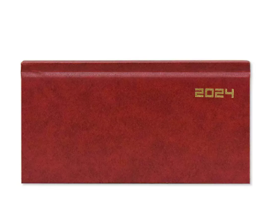 Fis 2024 Slim English Diary Vinyl Hard Cover Red -FSDI51E24RE