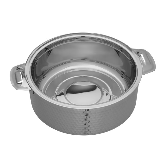 Reeva Hammered Double Wall Stainless Steel Hot Pot, RF10539 | Firm Twist Lock | Strong Handles With Heavy-Duty Rivets | Steel Serving Pot, Steel Chapati Storage Box, Roti Serving Pot, Chapati Dabba