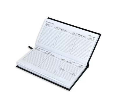 FIS 2023 Slim Arabic English Diary Vinyl Hard Cover Black -FSDI51AE23BK