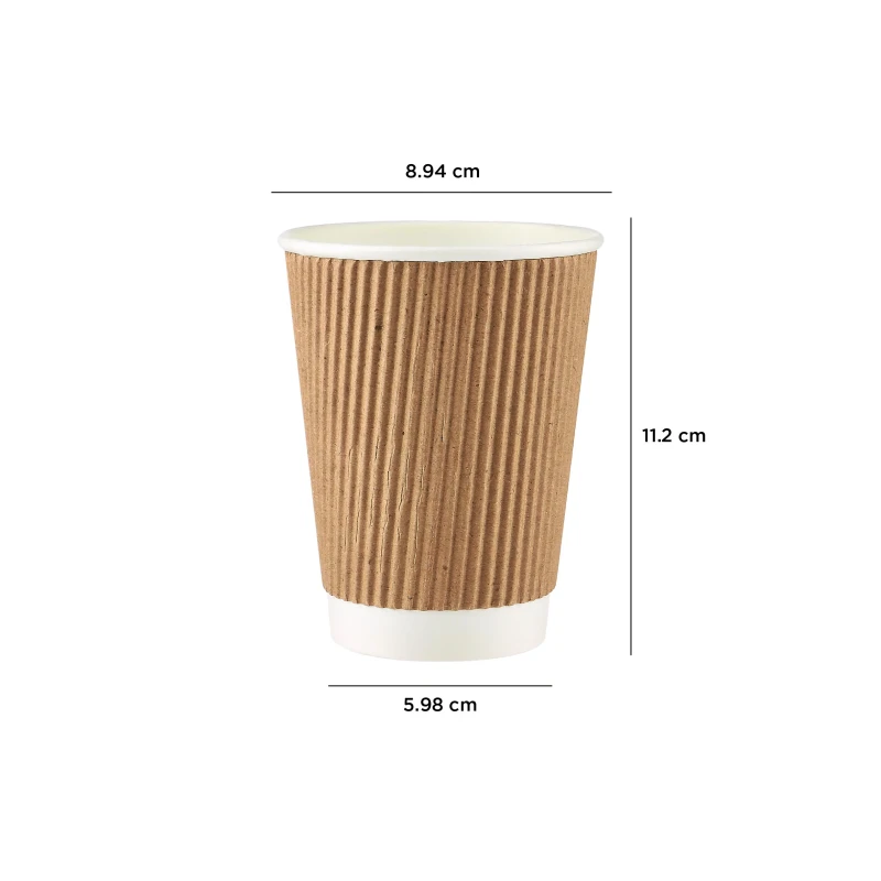 Kraft Ripple Paper Cups 8oz