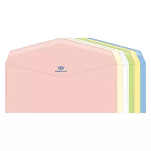 FIS Laid Paper Envelopes Glued, Pack of 25 Pcs. 6 Assorted Colors, 4 x 9 inch Size, 100 GSM - FSEE1028GB625