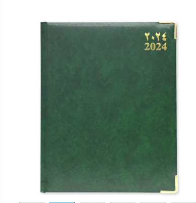 FIS Executive Diary 2024 Green (Arabic/English/French) 1-Week at a glance, FSDI33AE24GR