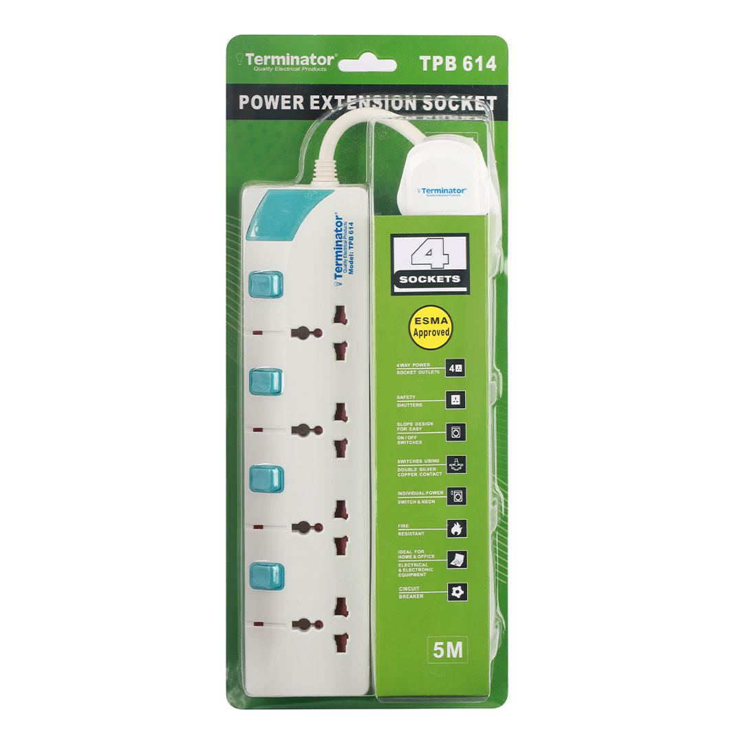 4 Way Extension Socket 5M Cable