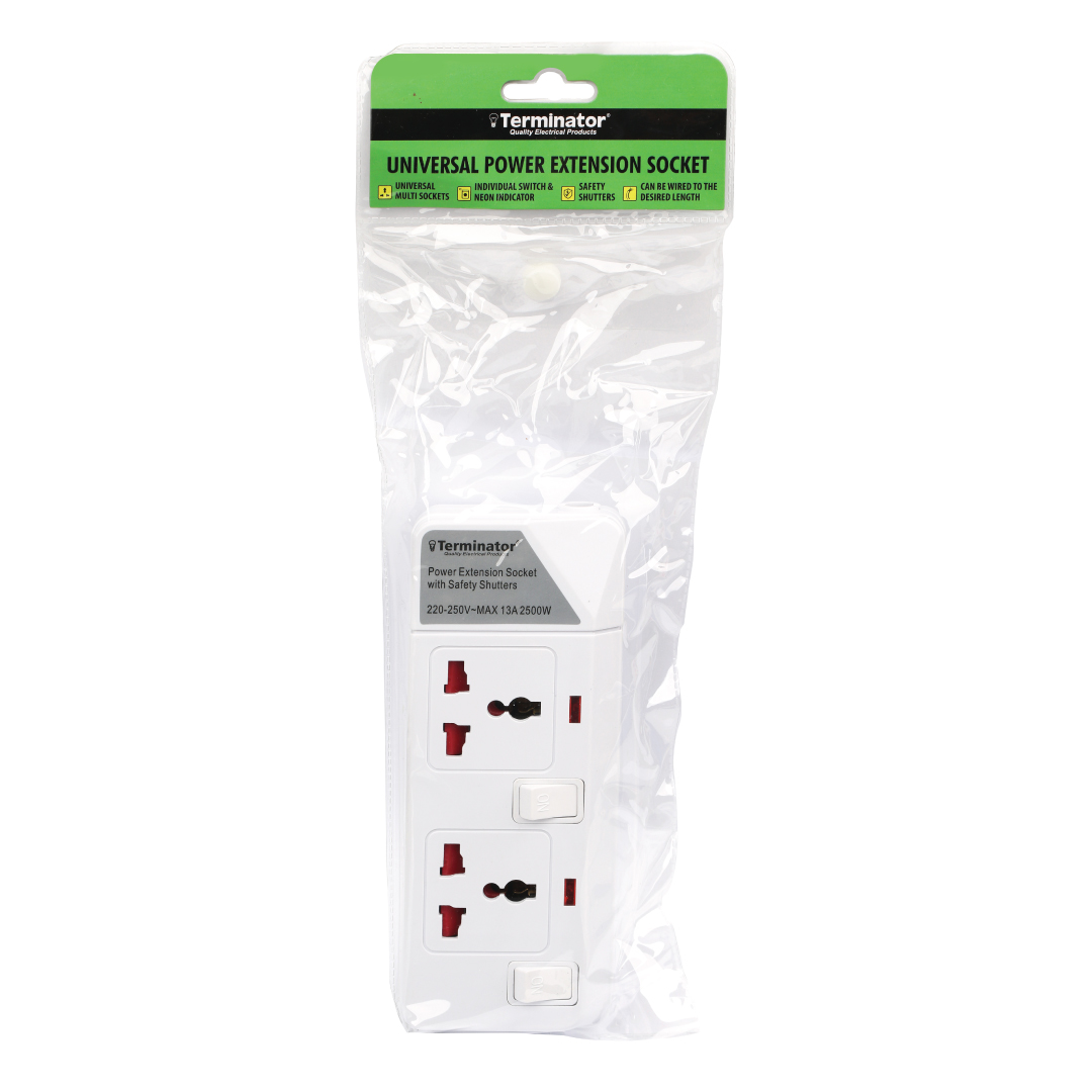 2 Way Universal Power Extension Socket