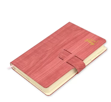 FIS 2024 A5 Diary Arabic/English Vinyl Hard Sewn Cover Pink -FSDI80AE24PI