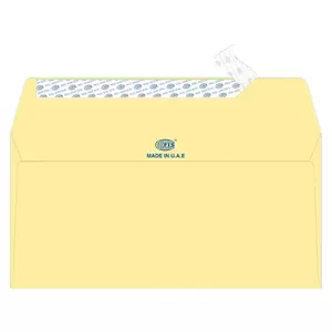 FIS Laid Paper Envelopes Peel & Seal, Pack of 25 Pcs. Cream Color, DL (110 x 220 mm) Size, 100 GSM - FSEE1043PCRB25