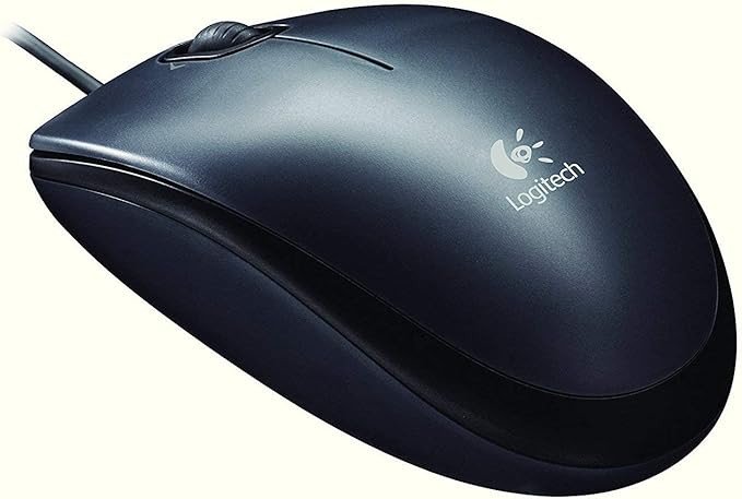 Logitech M90 Wired USB Mouse, Black