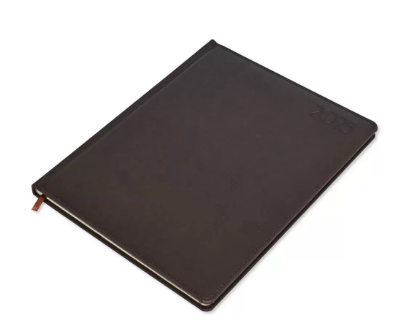 FIS Executive Diary 2023 English/French (1-Week at a glance) Italian PU Padded, Cover, Dark Brown - FSDI35EP23DBR