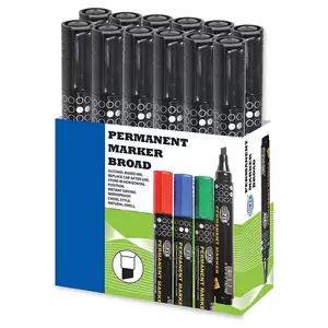Fis Fis Permanent Markers - Broad 12 Pieces (black) - FSMKPB04BK