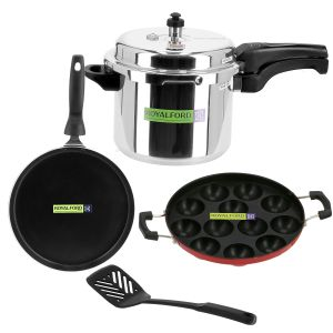 Royalford Pressure Cooker 4 In 1 Combo Pack - Ceramic - Assorted