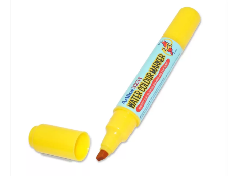 Artline 325T Water Colour Marker 2.0-5.0mm, Yellow Color, Pack of 12 pcs. Acrylic Fibre Tip - ARMK325YL