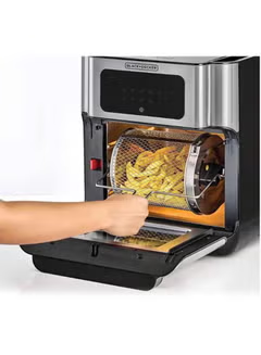 XXL Air Fryer Oven and Rotisserie- Digital 10 in 1 Multi-Function Stainless Steel with Air Convection Technology, used for Frying, Grilling, Broiling, Roasting, Baking, Toasting, Heating Dehydrating &