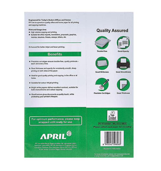 PP Lite Copypaper, 80gsm A4 Size, Box of 2500 sheets