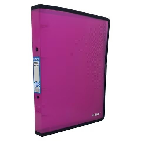 Maxi 4 Ring Binder A4 Size Rose Pink