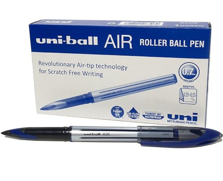 Uni-Ball UBA-188-L Roller Ball Pen Air-Tip 0.35-0.7mm, Blue - 12Pcs/Pack