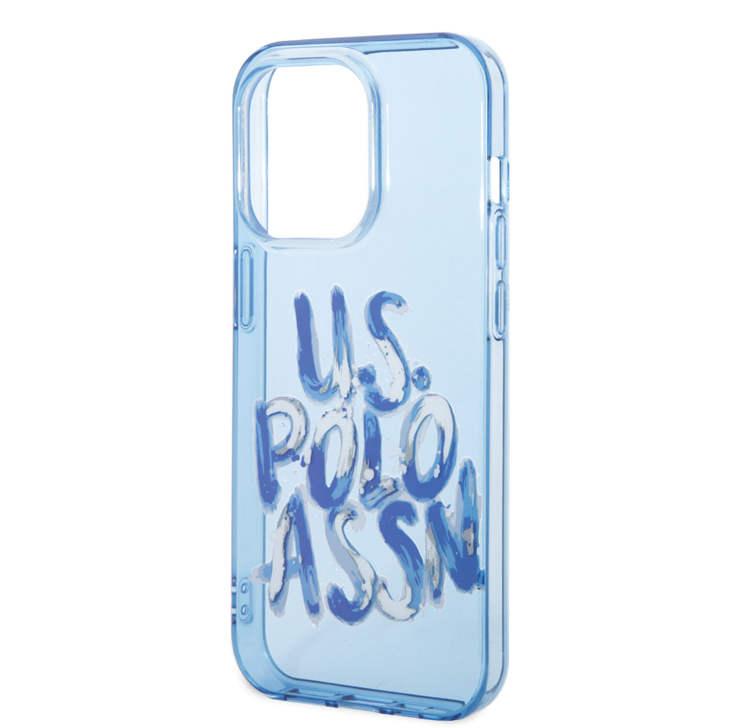 USPA PC/TPU Tranparent Case With Graffiti Logo For iPhone 14 Pro - Blue