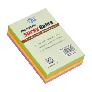 FIS Sticky Note, 4 Assorted Fluorescent Colours, Size 3 x 2 Inch, 200 Sheets, Quantity per Pack 6 - FSPO324C200