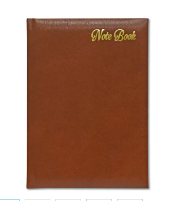 FIS Golden Notebook Bonded Leather, Size A5, Italian Ivory Paper, 70 GSM, 196 Pages, 8 mm Ruled, 1 Side Padded Cover, Gold Gilded Edges, Colour Brown - FSNB1SA5GIVBLBR