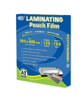 FIS LAMINATING FILMS 100 SHEETS 303 X 426 MM SIZE 125 MICRONS FSLM303X426N