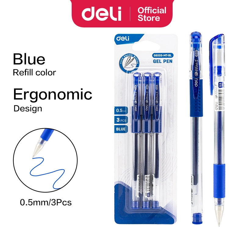 Deli Gel Pen E6600S -0.5mm Blue