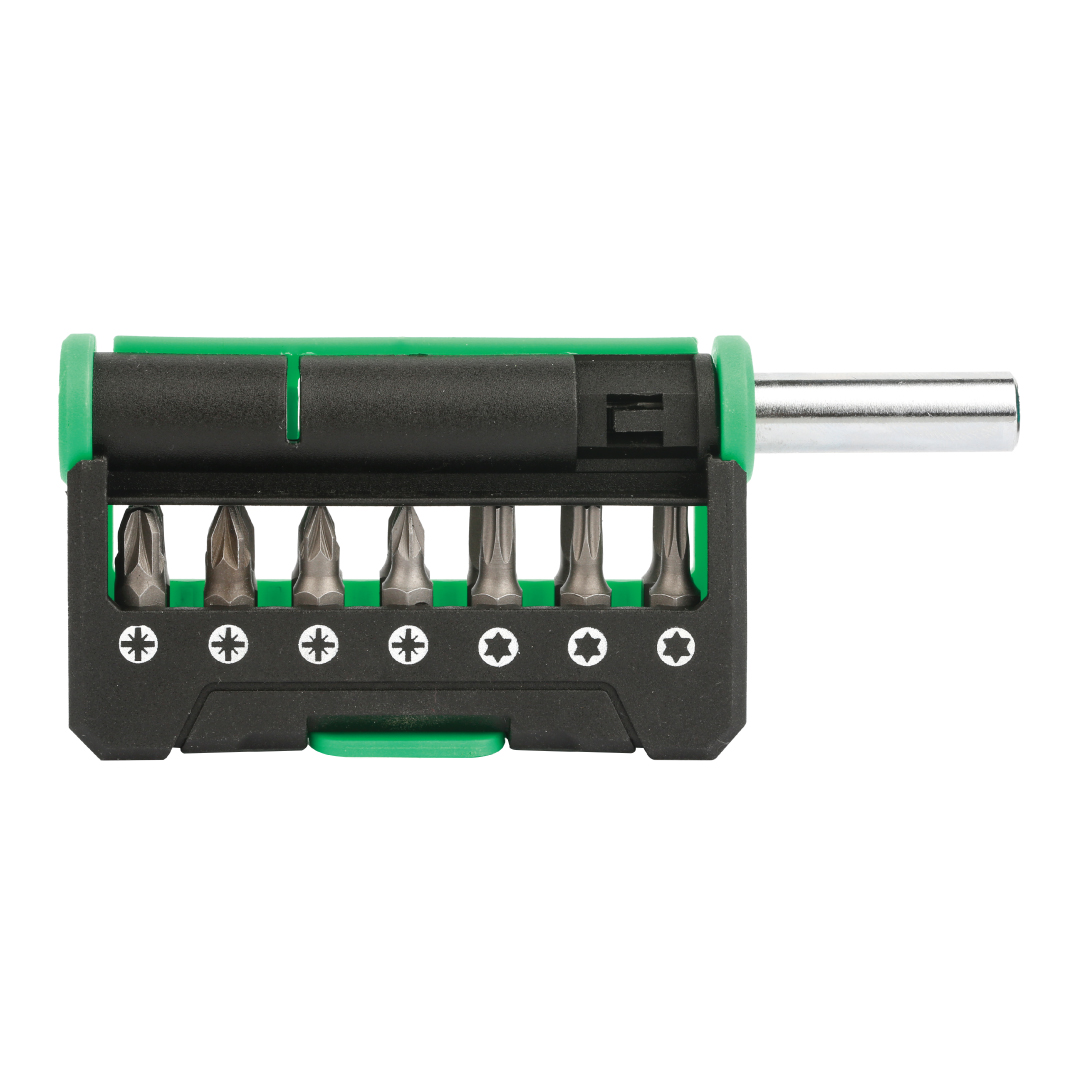 Screw Driver Set 15 Pcs, 1 Pc Magnetic Holder, 14 Pcs Bits (+ &-)