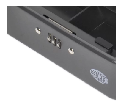 FIS Cash Box with Number, 8 inch(200 x 160 x 90 mm) Lock size, Matt Finish, Black Color - FSCPTS0037BK