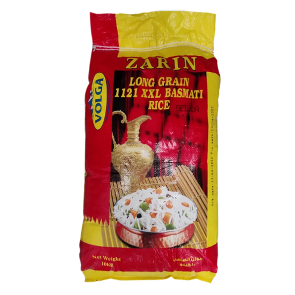 Volga Zarin Long Grain 1121 XXL Sella Basmati Rice 10Kg