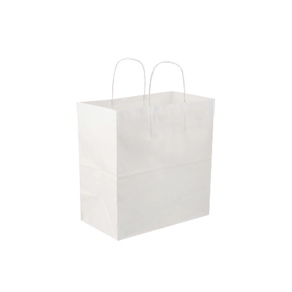 White Twisted Handle Paper Bag 29x15x29 Cm 250 Pieces