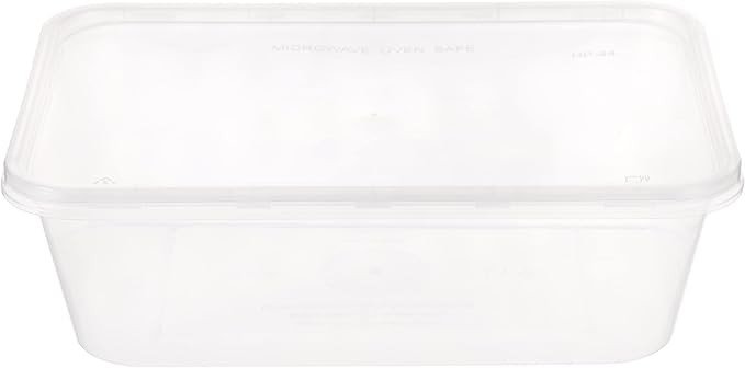 Clear Microwavable Rectangular Container with Lid 1000ML (500Pcs of Box)