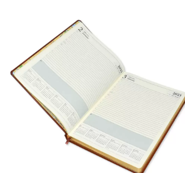 FIS 2023 Golden Diary A4 English Bonded Leather 1-Side Padded Maroon - FSDI45EGB23BR