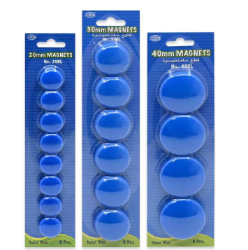 FIS Colored Magnet, Non Transparent Blue Color, Pack Includes 3 Sets (20mm set, 30 mm set, 40 mm set) -FSMI203040BL/3