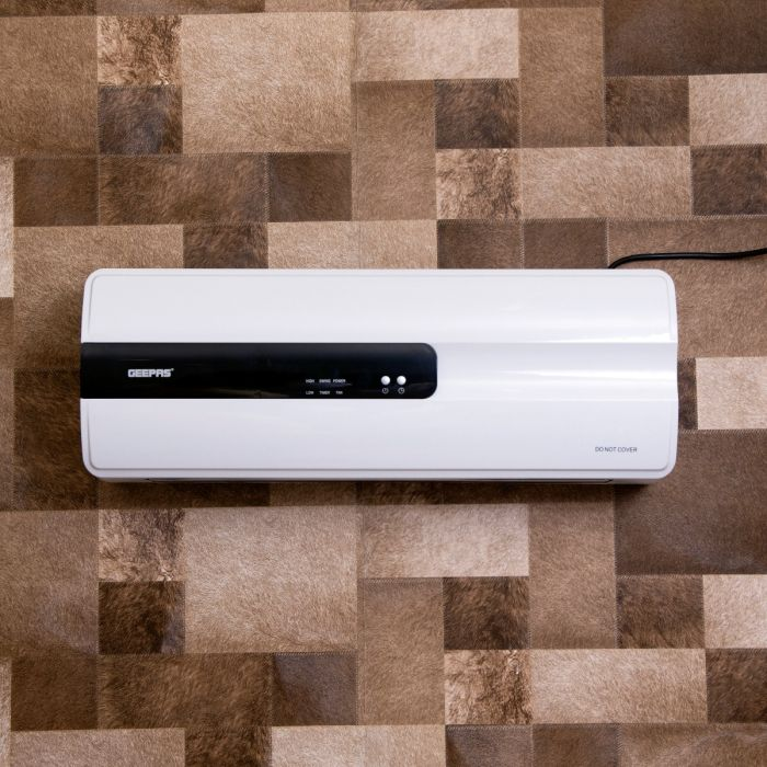 Geepas GWH28515 PTC Ceramic Wall Heater - Auto Oscillating, Adjustable Thermostat With 2 Heat Settings 1000-2000W & Overheat Protection 8 Hours Timer Lightweight Heater With Cooling Option | Ideal For