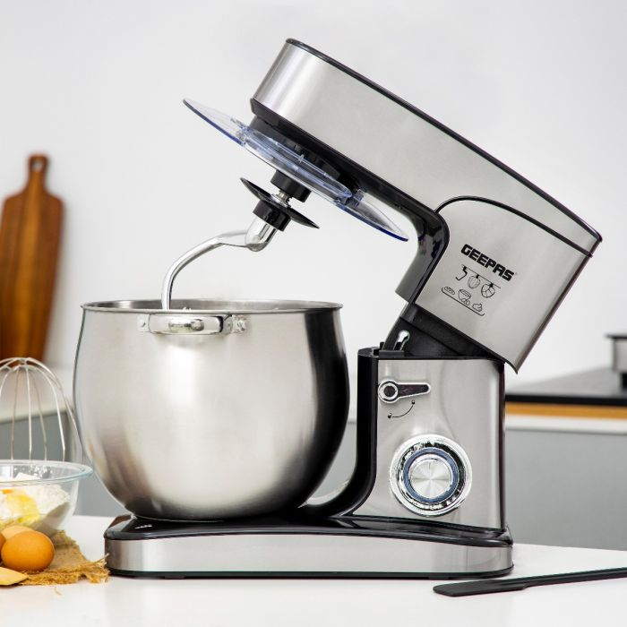 Kitchen Machine, Powerful Copper Motor,2000W, GSM43042 - 12L Capacity Stainless Steel Bowl,6 Level Mixing Speed Control,2 Years Warranty, LED Power Indicator, Bowl With Handles,6 Speed With Pulse