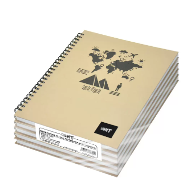 Light Spiral Hard Cover Notebook Single Line (Pack of 5 Pcs X 100 Sheets) A5 Size - LINBSA51805