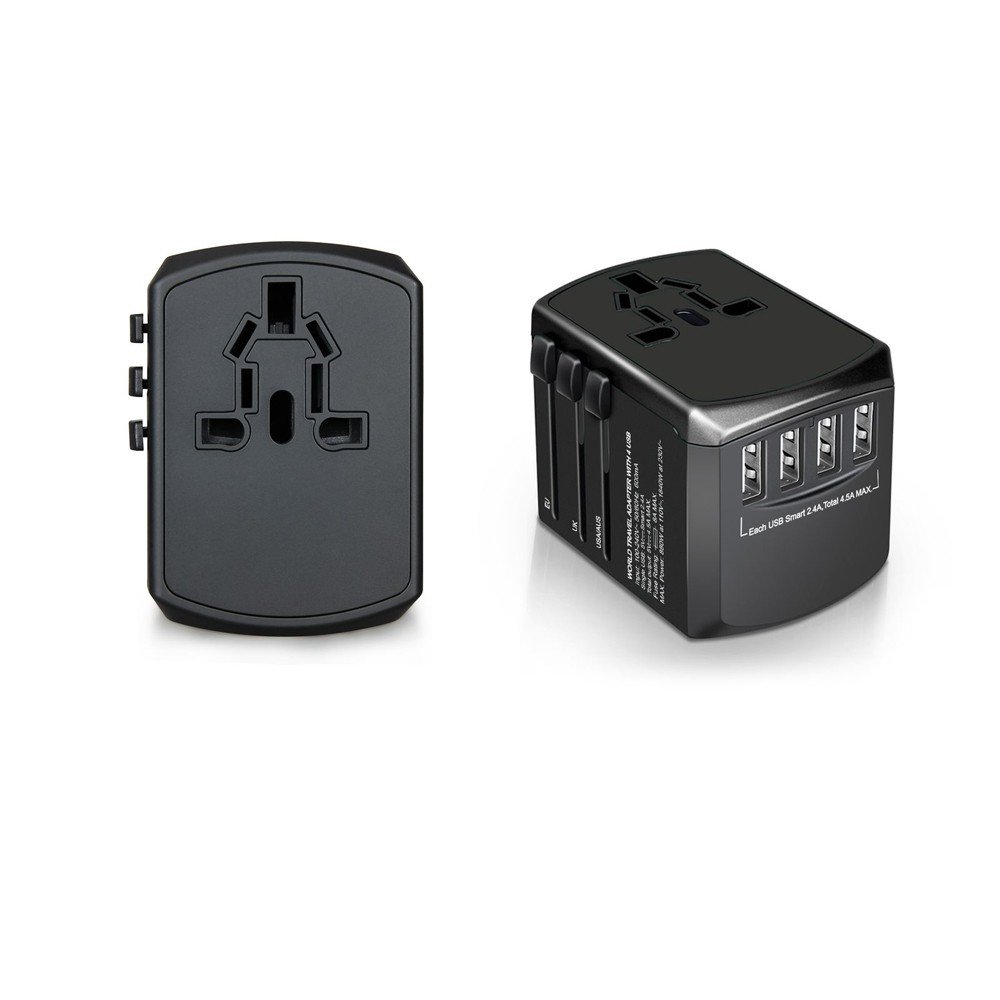 Green Lion Universal Travel Adapter ( 4 USB Port ) 5V 4.5A - Black