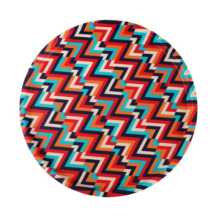 Royalford 36 CM Round Leather Tray- RF11266| Elegant And Sleek Design With Durable And Long-Lasting Construction| Ideal For Serving Drink And As A Dcor Piece| Multi-Color