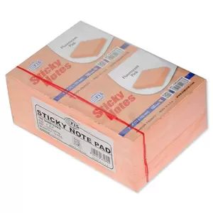 FIS Sticky Note Pad, 3X4 inches, Pack of 12, Fluorescent Pink 100 Sheets -FSPO34FPIN