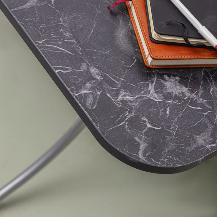 Rectangular Table, 120cm Marble Design Portable Table, RF10993 | Rectangular Kitchen Dining Table | Modern Small Coffee Table Living Room Accent Table With Metal Legs