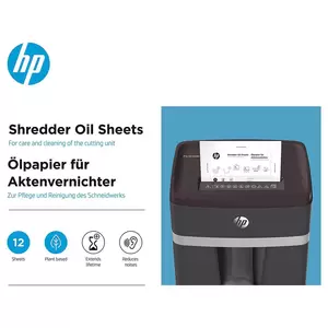 HP Shredder Oil Paper 12 Sheets Plant Based Shredder Care, Black - OLSR9133
