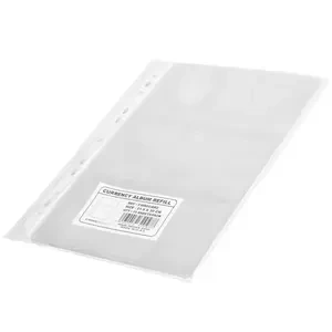 10-Piece FIS Currency Album Refill 3-Pockets 21.5x30cm, Transparent - FSHOCAR2