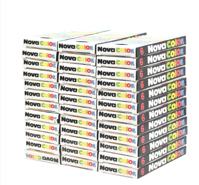 Nova Color Set Of 6 Crayons Colors (Blue,Green,Yellow,Red,Brown,Black) -KRCRNC-1106