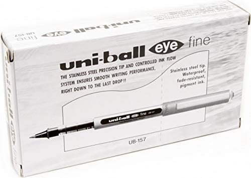 Uniball UB-157 Eye Fine Rollerball Pen -0.7mm Black (Pack of 12)
