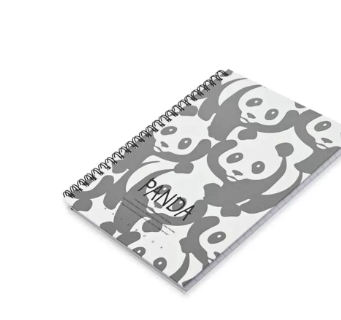 FIS Pack Of 5 Spiral Hard Cover Notebook, 96 Sheets A5 Panda Design 2 -FSNBSHCA596-PAN2