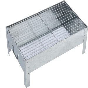 Royalford Barbeque Stand With Grill Durable Iron Construction - Iron - Silver