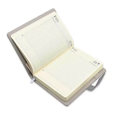Fis 2023 A5 Diary Arabic English Vinyl Hard Sewn Cover Grey -FSDI80AE23GY