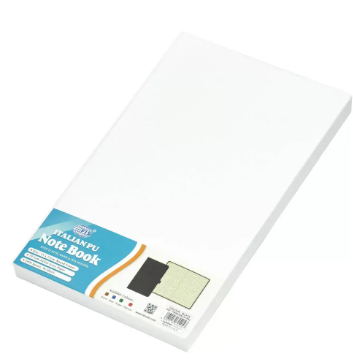 FIS Notebook With Elastic Band Italian PU Cover, Ivory Paper, 5 mm Square, Black Color, 96 Sheets, Pen Holde